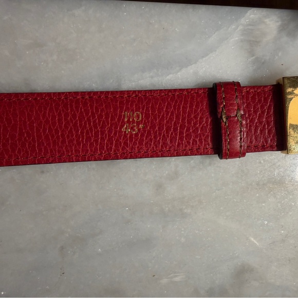 Cartier Red Belt with Gold Buckle - Picture 5 of 5